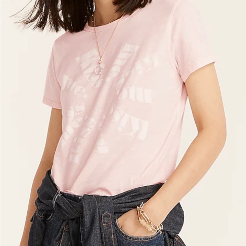 NWT J Crew Fitted "Kiss Me" crewneck T-shirt